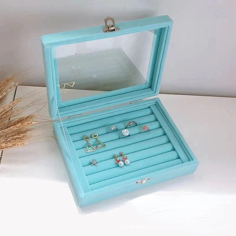 Boîte à Bijoux Rangement pour Tiroir Bleu