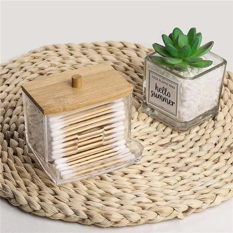 Boîte Coton Tige Bois