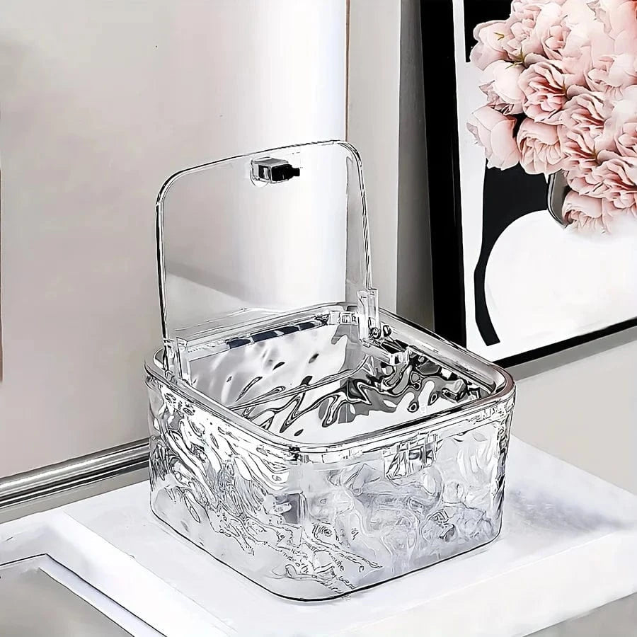 Boîte Rangement avec Couvercle Salle de Bain Transparent