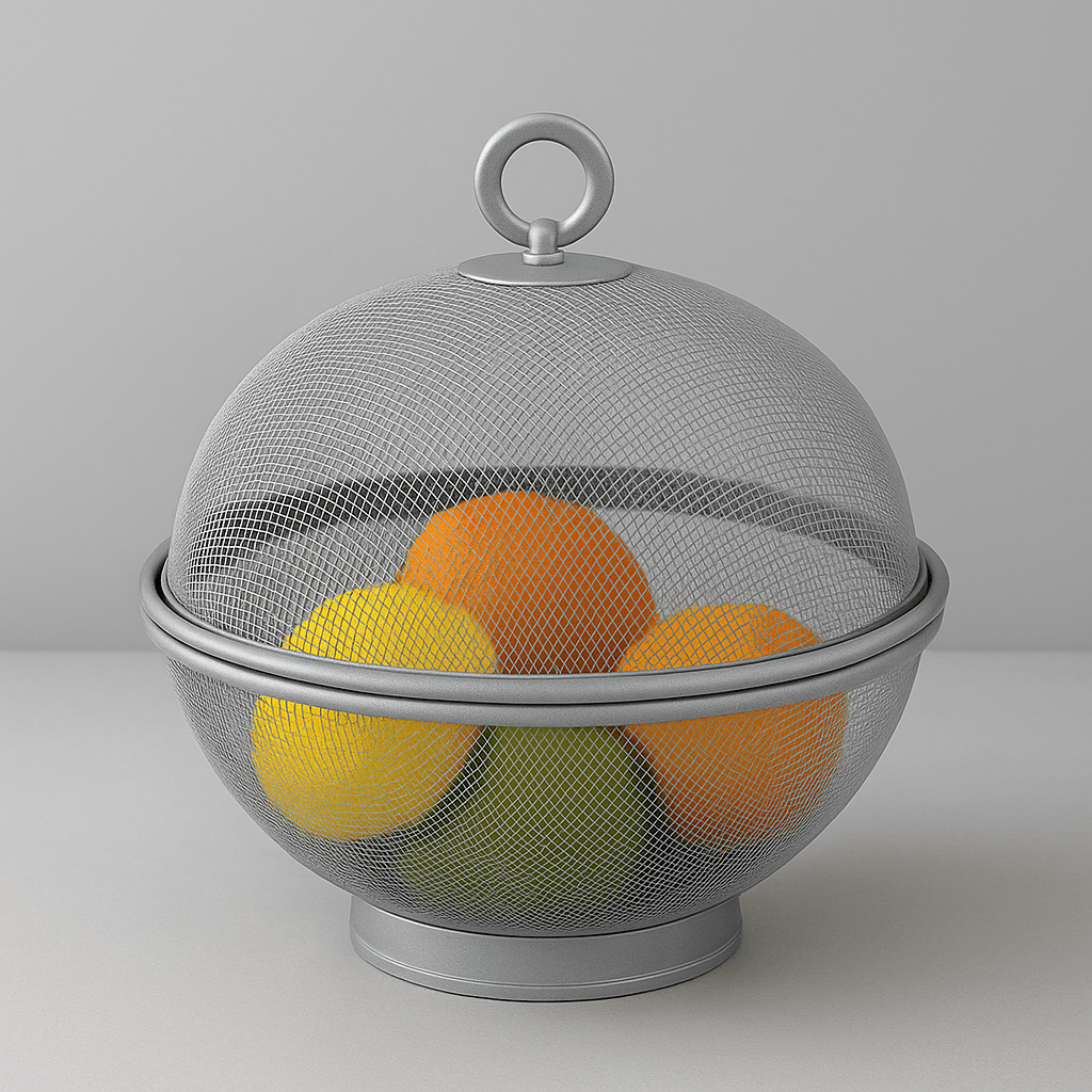 Corbeille à Fruits avec Couvercle Gris