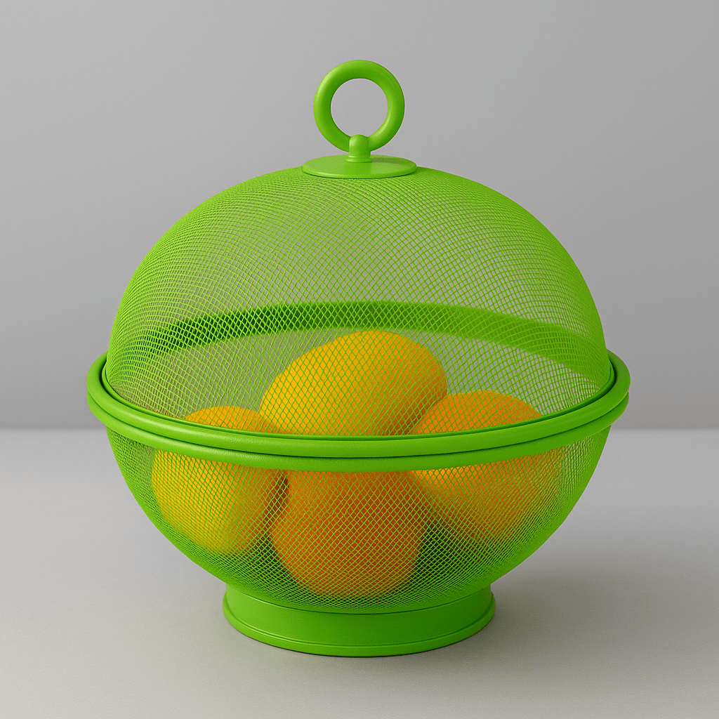 Corbeille à Fruits avec Couvercle Vert
