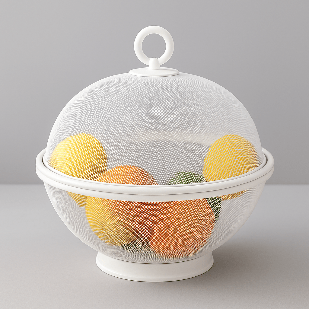 Corbeille à Fruits avec Couvercle Blanc