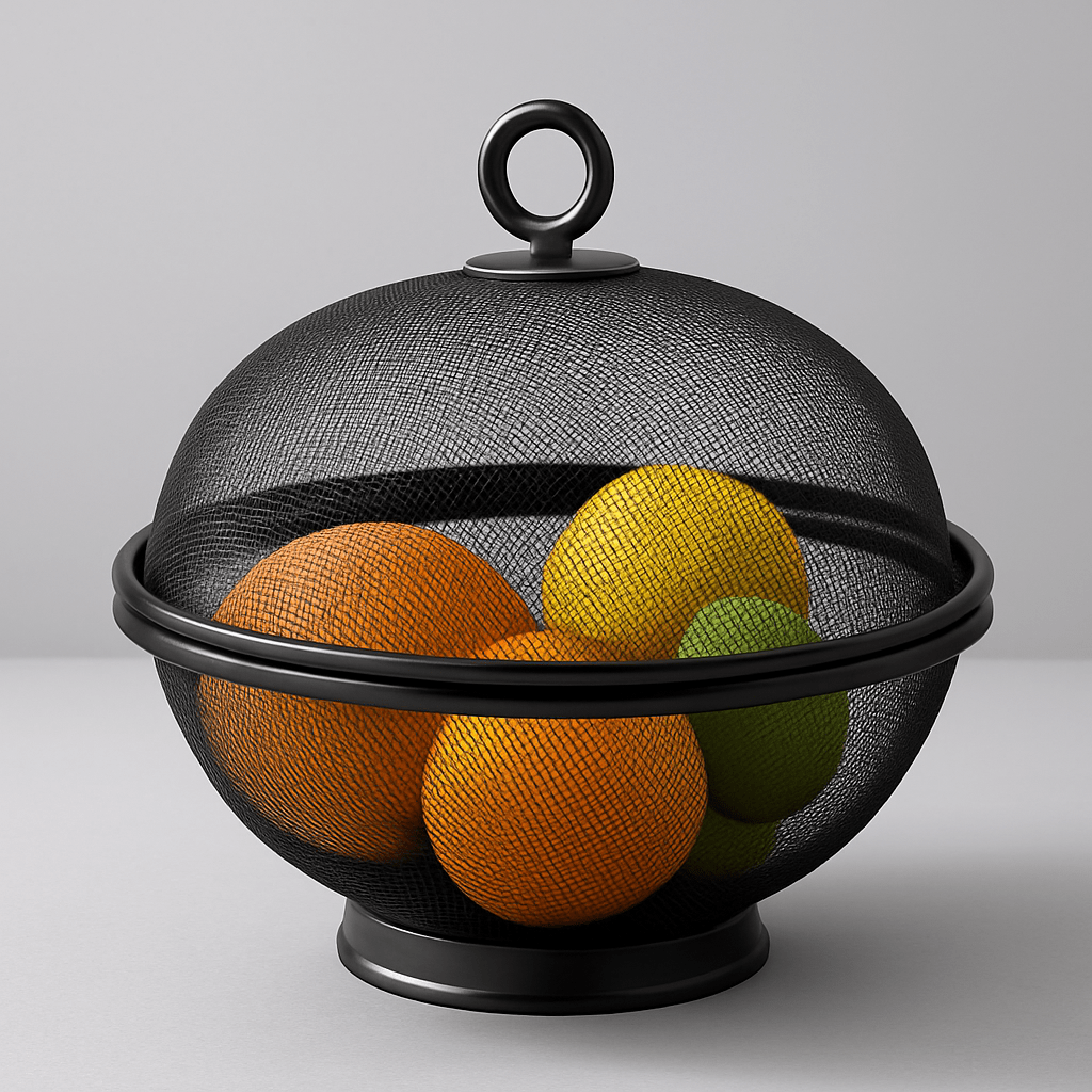 Corbeille à Fruits avec Couvercle Noir