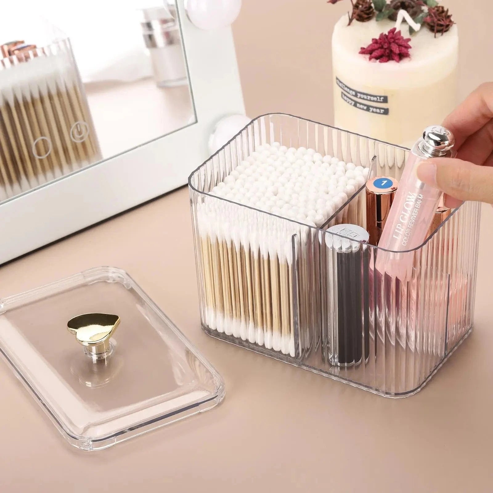 Boîte à Coton Transparente