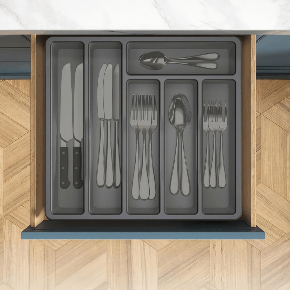 Boite pour Ranger Couverts Gris