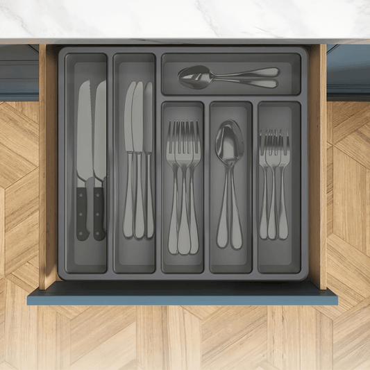 Boite pour Ranger Couverts Gris