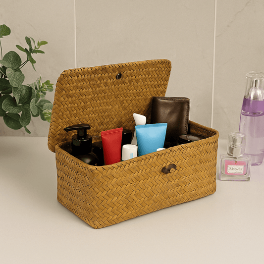 Boîte Rangement Bois Salle de Bain