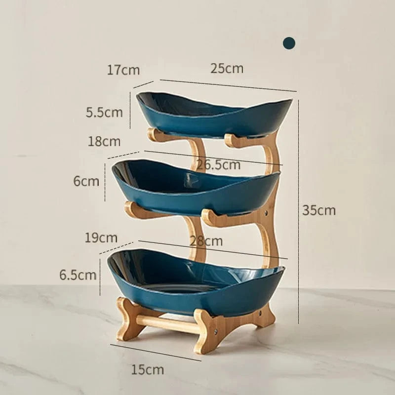 Corbeille à Fruit à Étage Design Bleu