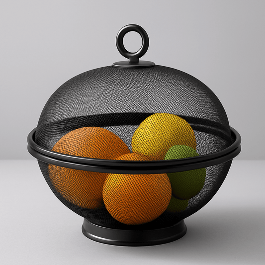 Corbeille à Fruits avec Couvercle Noir