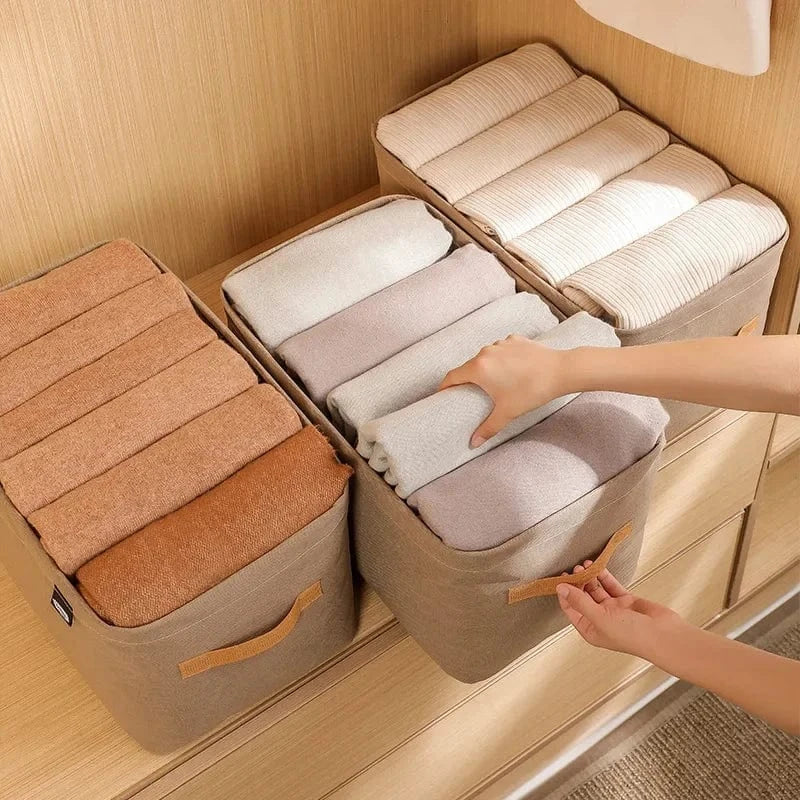 Panier Rangement Draps Kaki