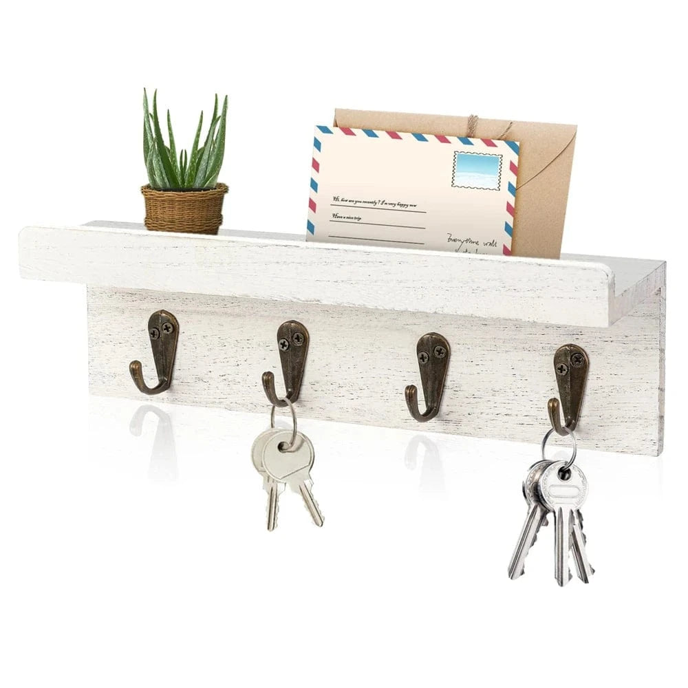 Porte Courrier Mural Bois Blanc
