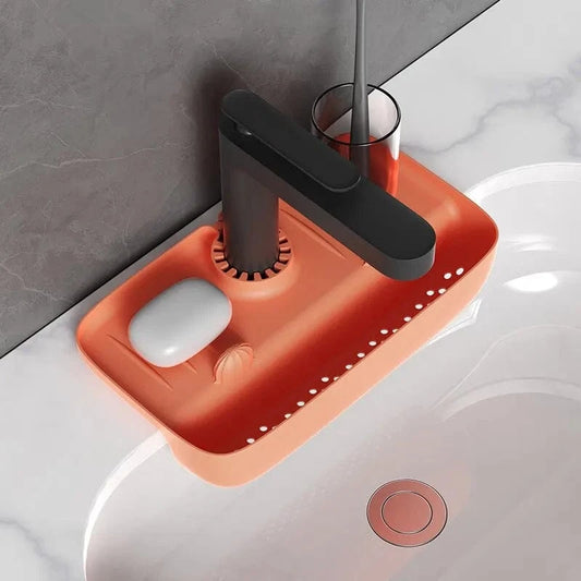 Porte Éponge Évier Cuisine Orange