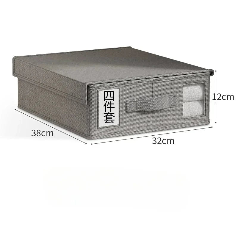 Rangement Drap de Lit Gris Foncé