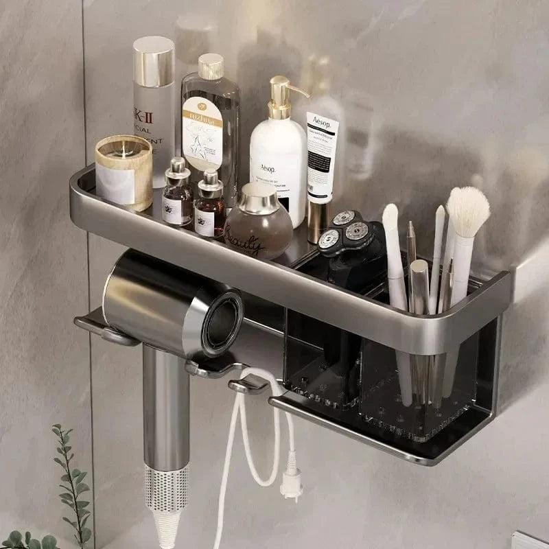 Support de Rangement pour Sèche Cheveux Gris