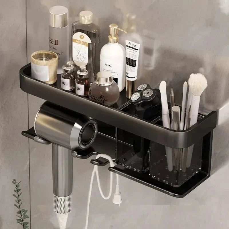 Support de Rangement pour Sèche Cheveux Noir